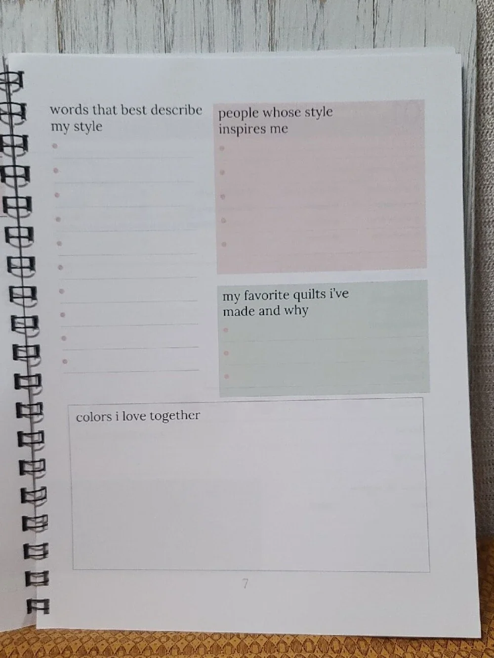 Quilting Journal — Spiral Softcover Pink Notebook for Notes & Planning NWT